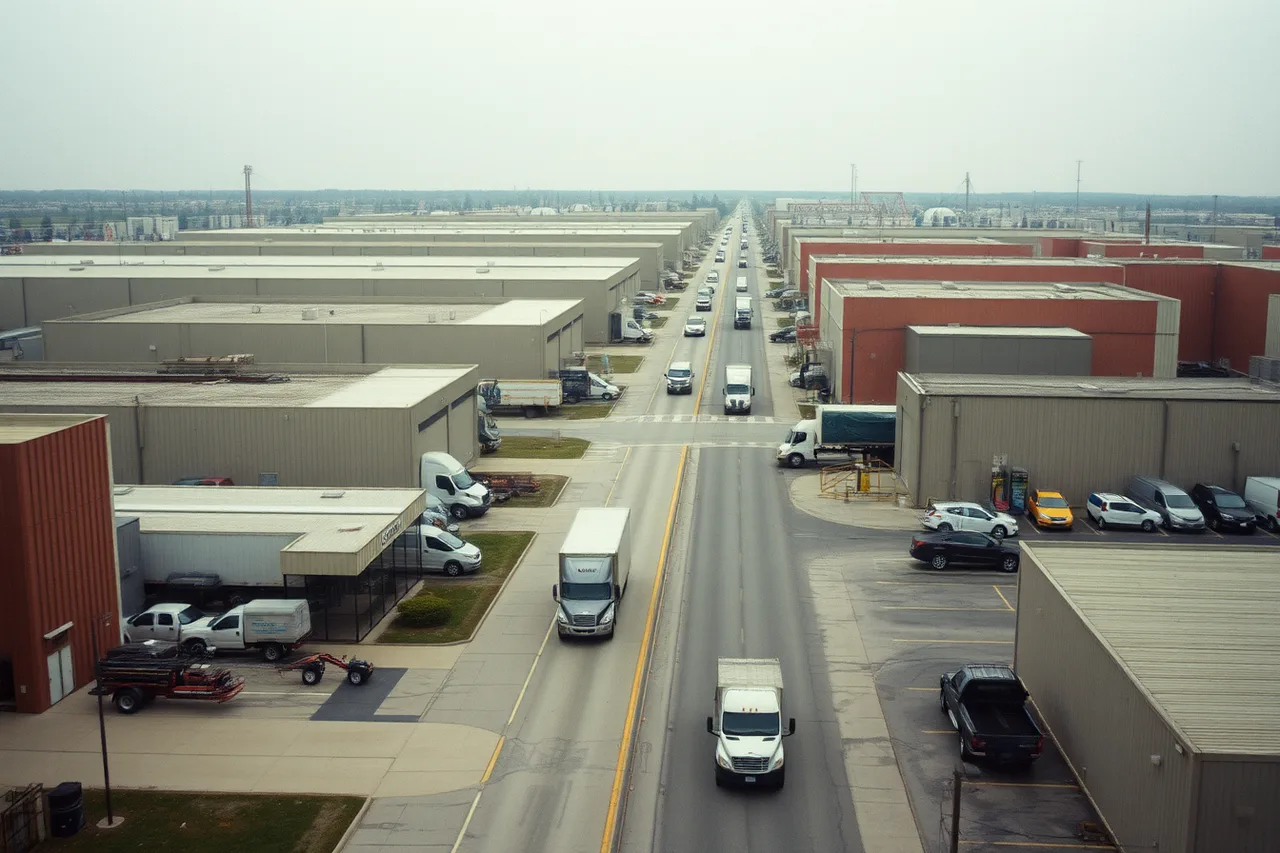 Detroit industrial corridor with parts warehouses near auto factories (Detroit's supplier network and how it feeds local repair shops)